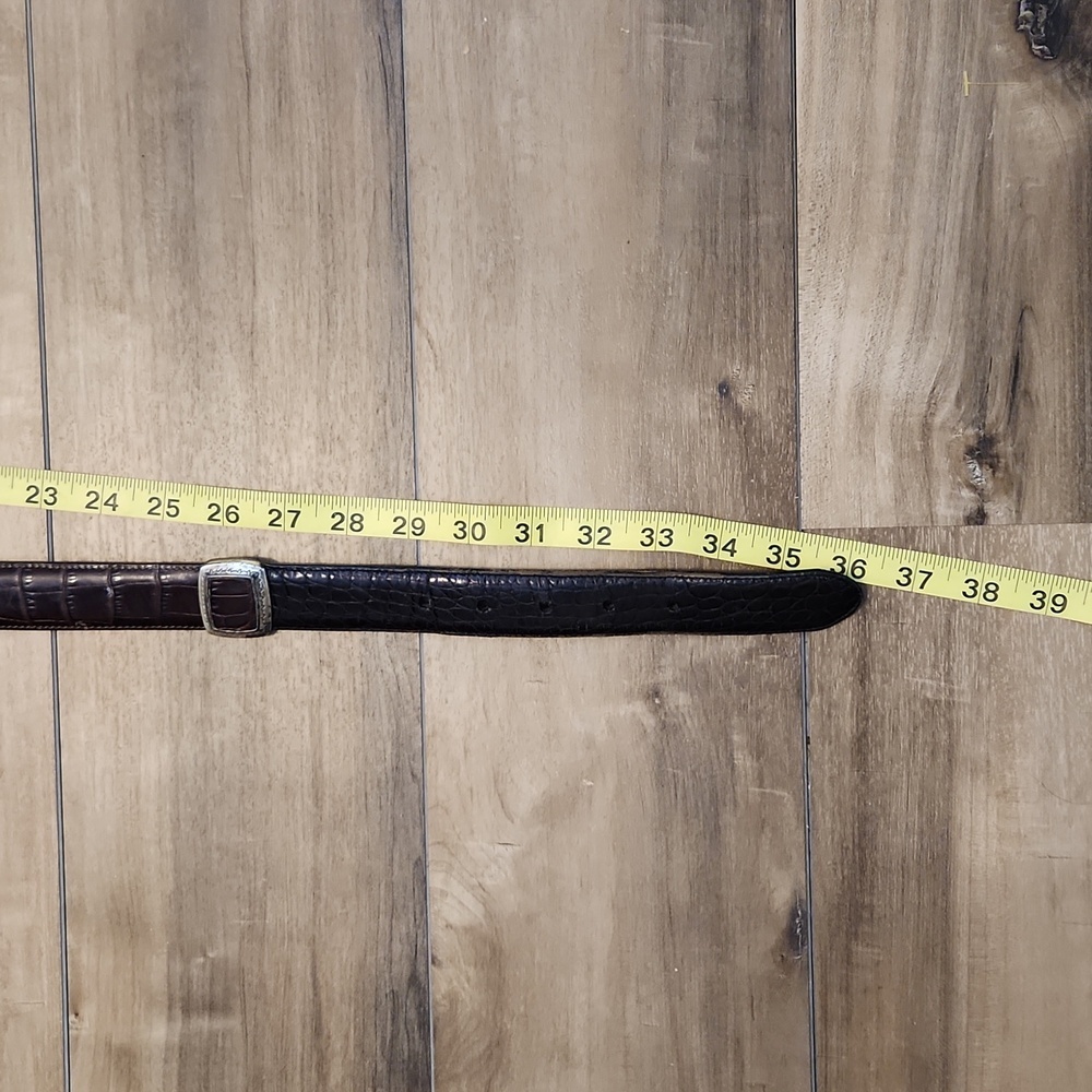 Vintage Brighton black leather and silver details belt hinged 30-33" waist - Picture 10 of 16